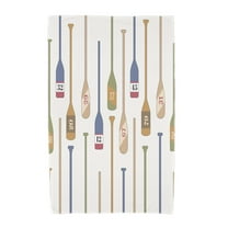 Simply Daisy, 30 x 60 Inch, Oar Numbers, Geometric Print Beach Towel, Ivory