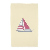 Simply Daisy, 30 x 60 Inch, Sail Away, Geometric Print Beach Towel, Yellow