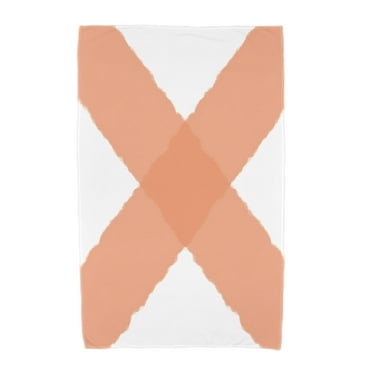 Simply Daisy, 30 x 60 Inch, X Marks the Spot, Geometric Print Beach Towel, Orange