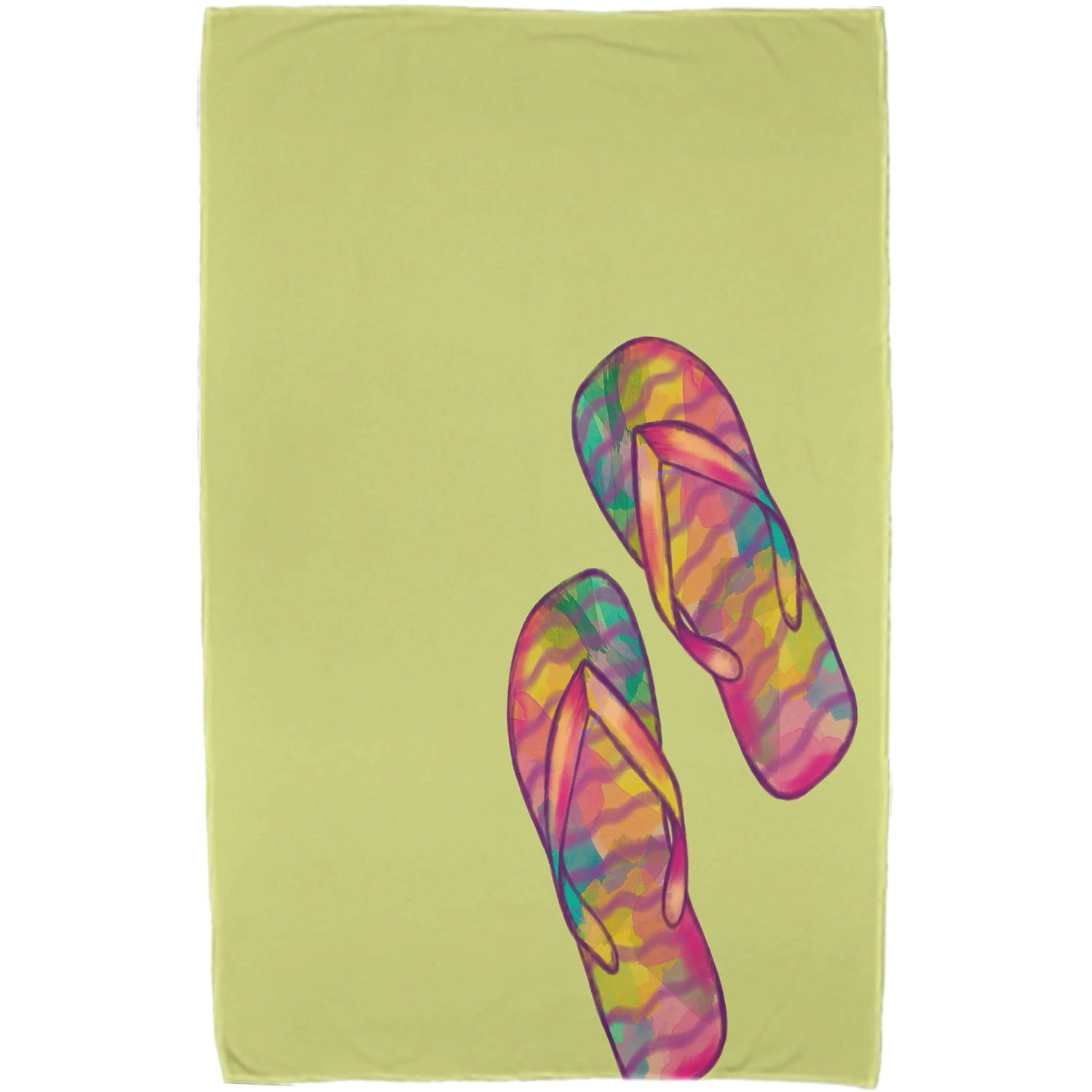Simply Daisy 30" x 60" Rainbow Flip Flops Geometric Print Beach Towel