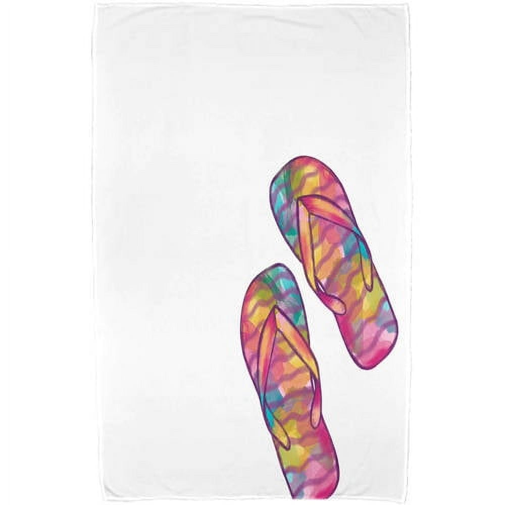 Simply Daisy 30" x 60" Rainbow Flip Flops Geometric Print Beach Towel
