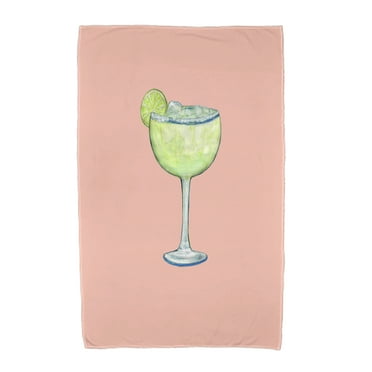 Simply Daisy, 30 x 60 inch, Margarita Plain Geometric Print Beach Towel, Coral