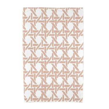 Simply Daisy, 30 x 60 inch, Rattan Geometric Geometric Print Beach Towel, Coral