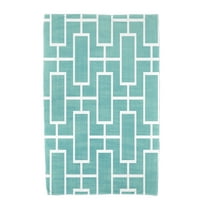 Simply Daisy, 30 x 60 inch, Screen Lattice Geometric Print Beach Towel, Blue