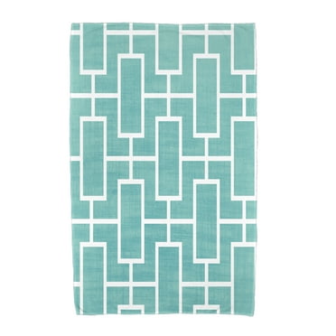 Simply Daisy, 30 x 60 inch, Screen Lattice Geometric Print Beach Towel, Blue
