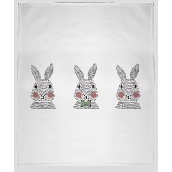 Simply Daisy 30x40 in Laurel Tree Green Bunny Triplets Easter Throw Blanket