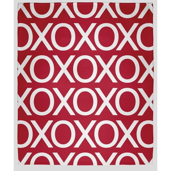 Simply Daisy 30x40 in Red Hugs and Kisses Valentine's Day Throw Blanket