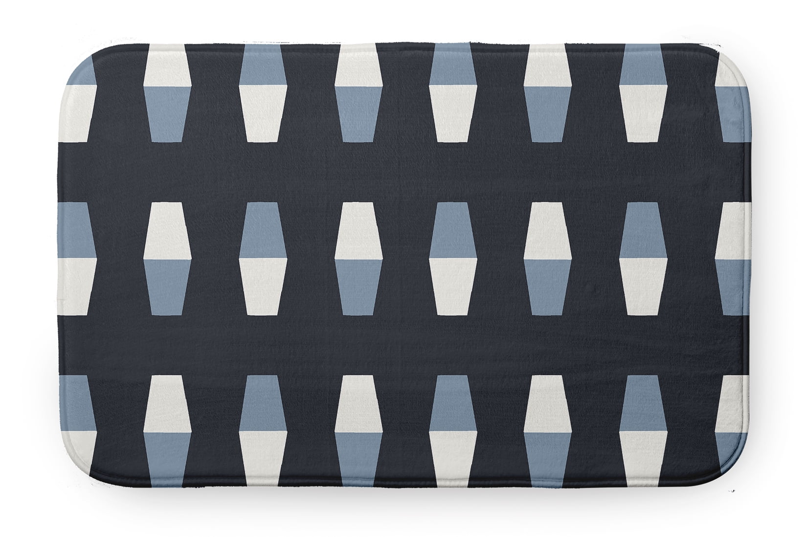 Simply Daisy 34" x 21" Bowling Pins Bathmat, Shark Blue