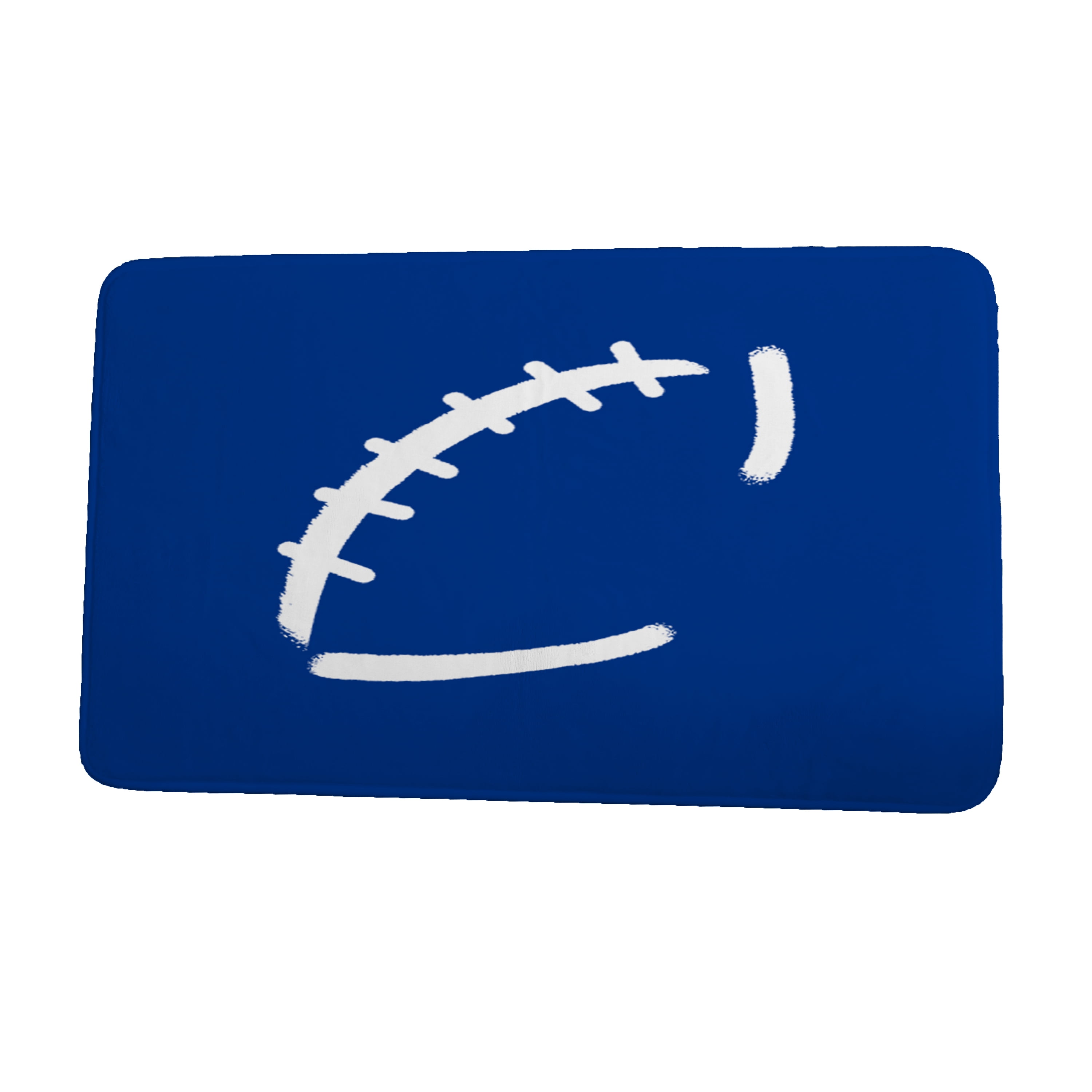 Simply Daisy 34" x 21" Plush Microfiber Blue Football Bath Mat