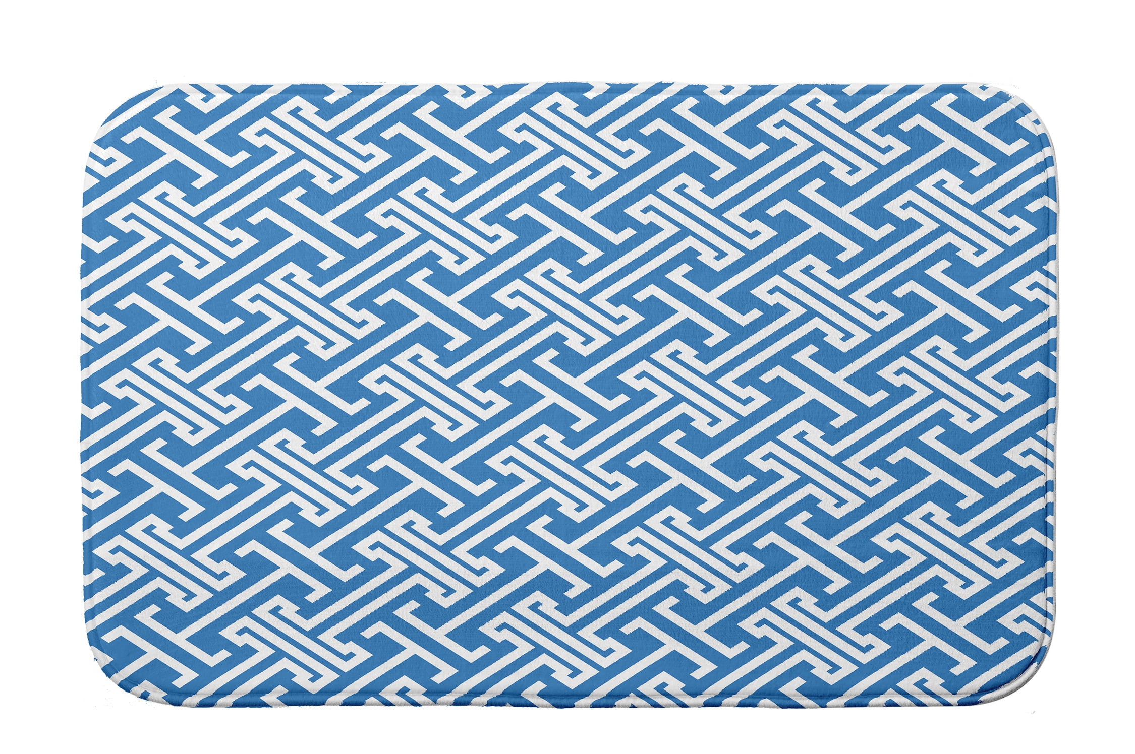 Simply Daisy 34" x 21" Plush Microfiber Blue Leeward Key Bath Mat
