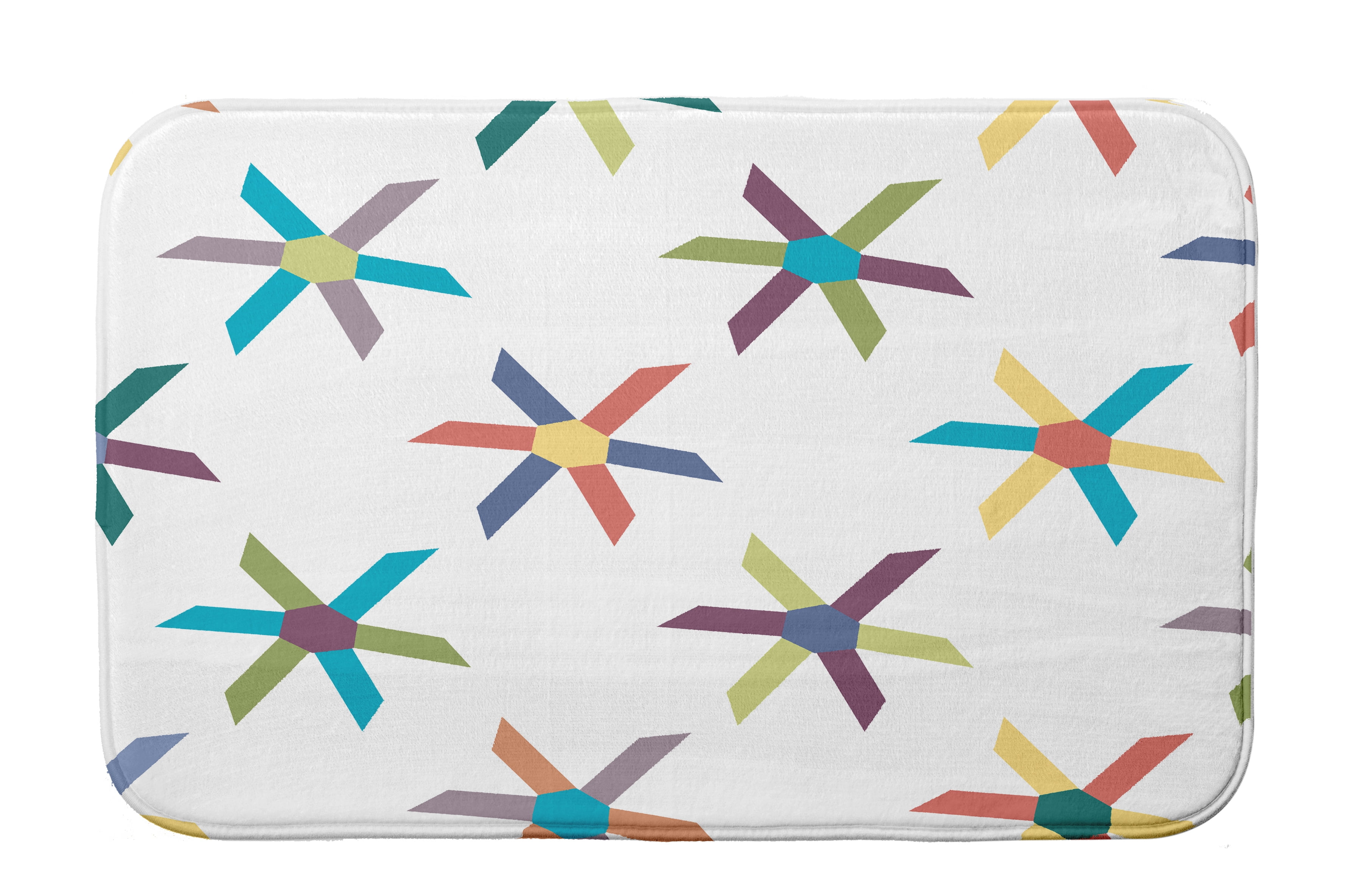 Simply Daisy 34" x 21" Plush Microfiber Blue Pinwheel Pop Bath Mat