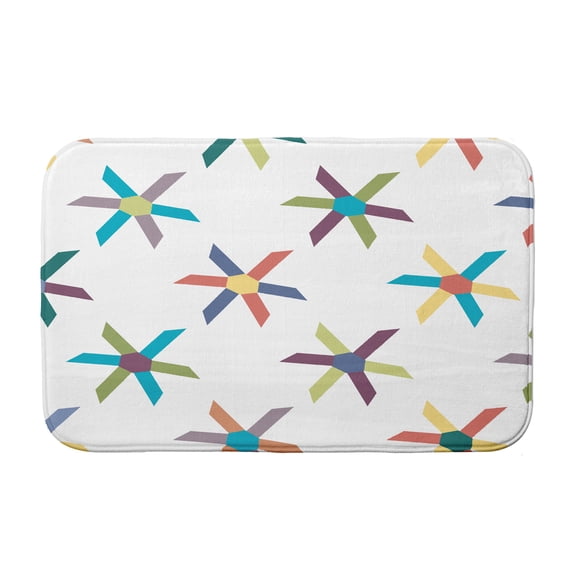 Simply Daisy 34" x 21" Plush Microfiber Blue Pinwheel Pop Bath Mat