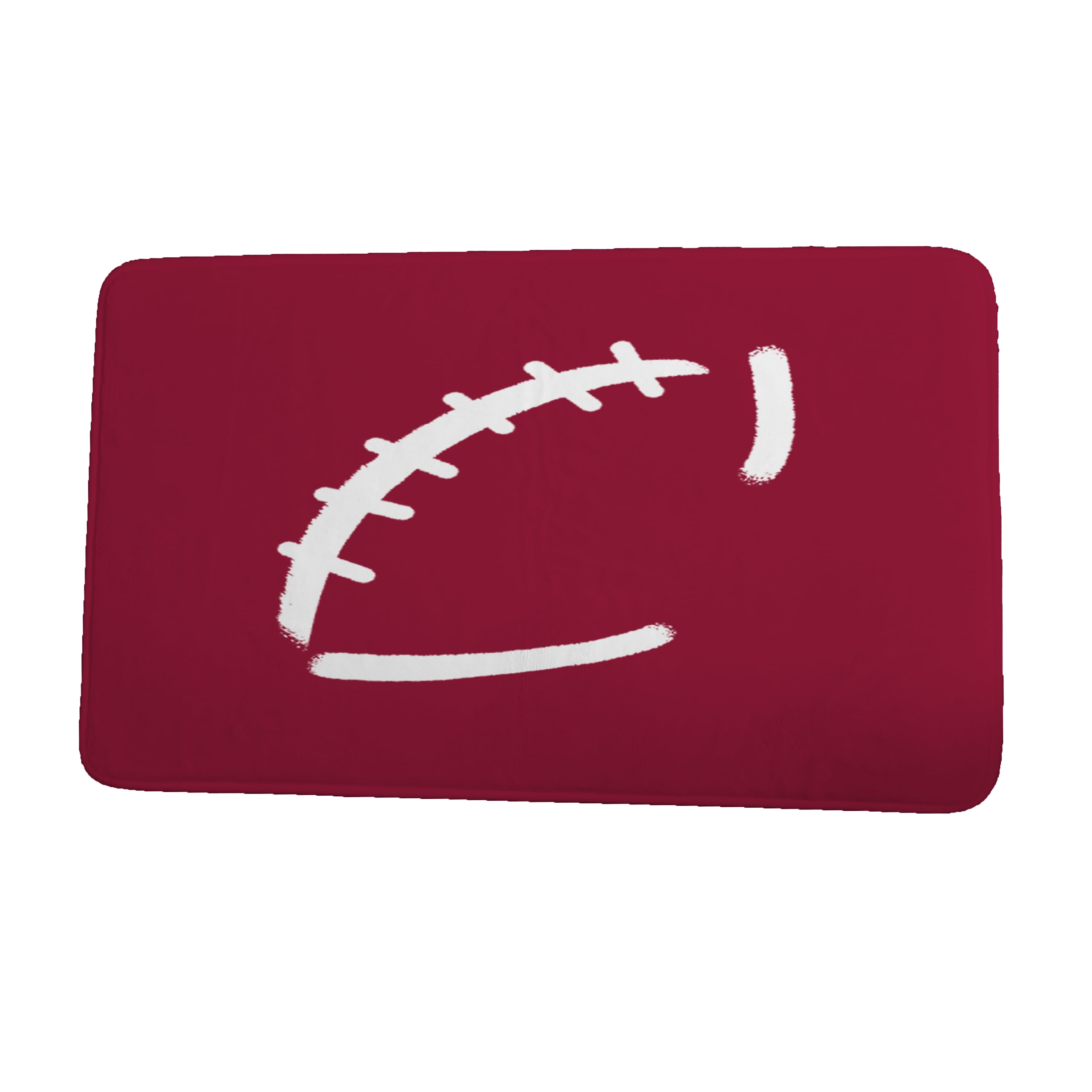 Simply Daisy 34" x 21" Plush Microfiber Dark Red Football Bath Mat