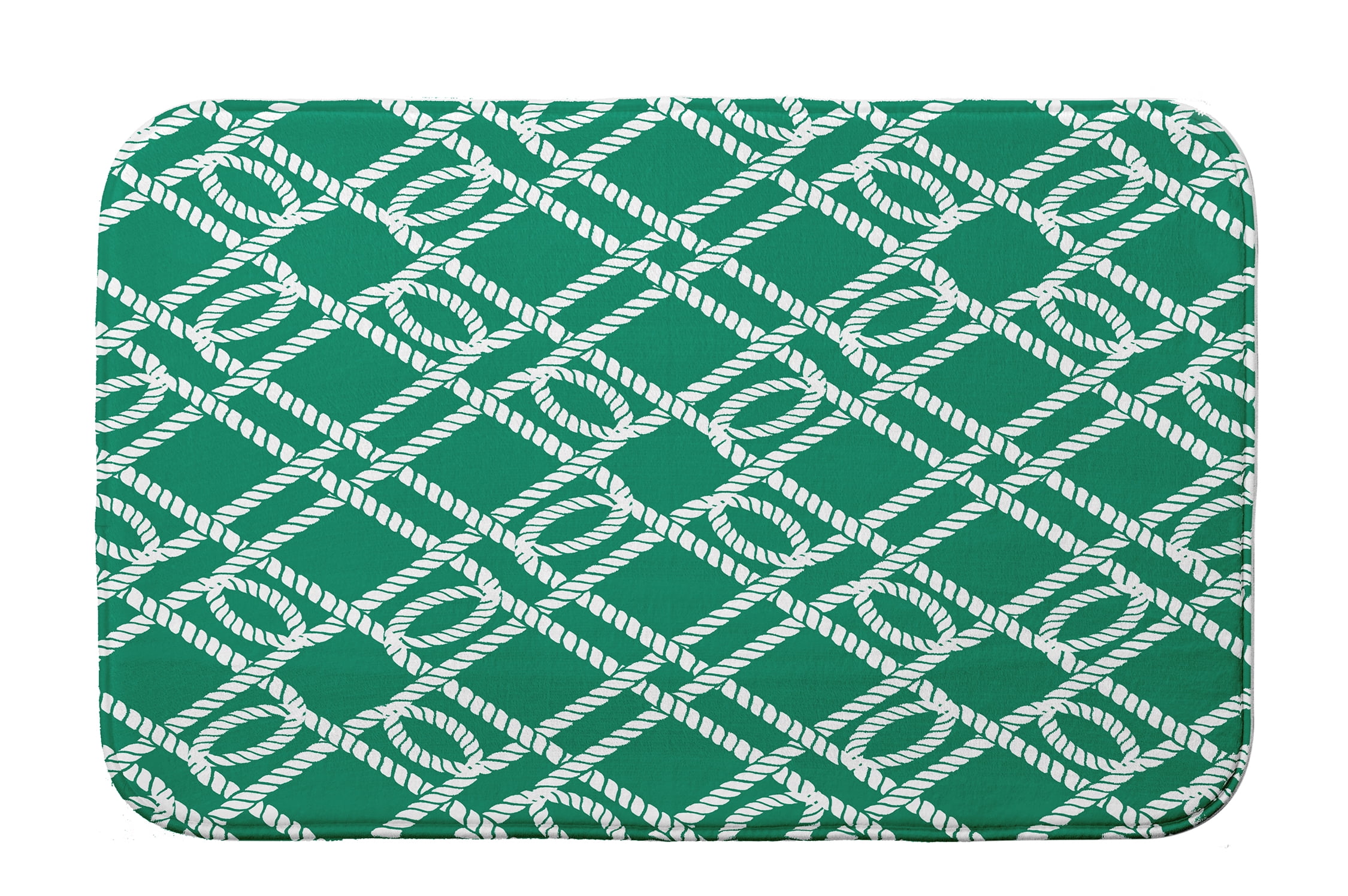 Simply Daisy 34" x 21" Plush Microfiber Green Know the Ropes Bath Mat