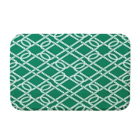 Simply Daisy 34" x 21" Plush Microfiber Green Know the Ropes Bath Mat