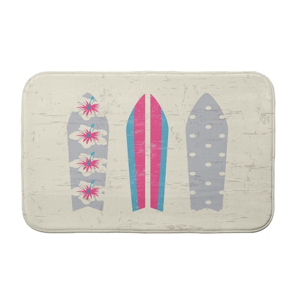 Simply Daisy 34" x 21" Plush Microfiber Grey-Pink Triple Surf Bath Mat