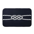 thumbnail image 1 of Simply Daisy 34" x 21" Plush Microfiber Navy Carrick Bend Bath Mat, 1 of 3