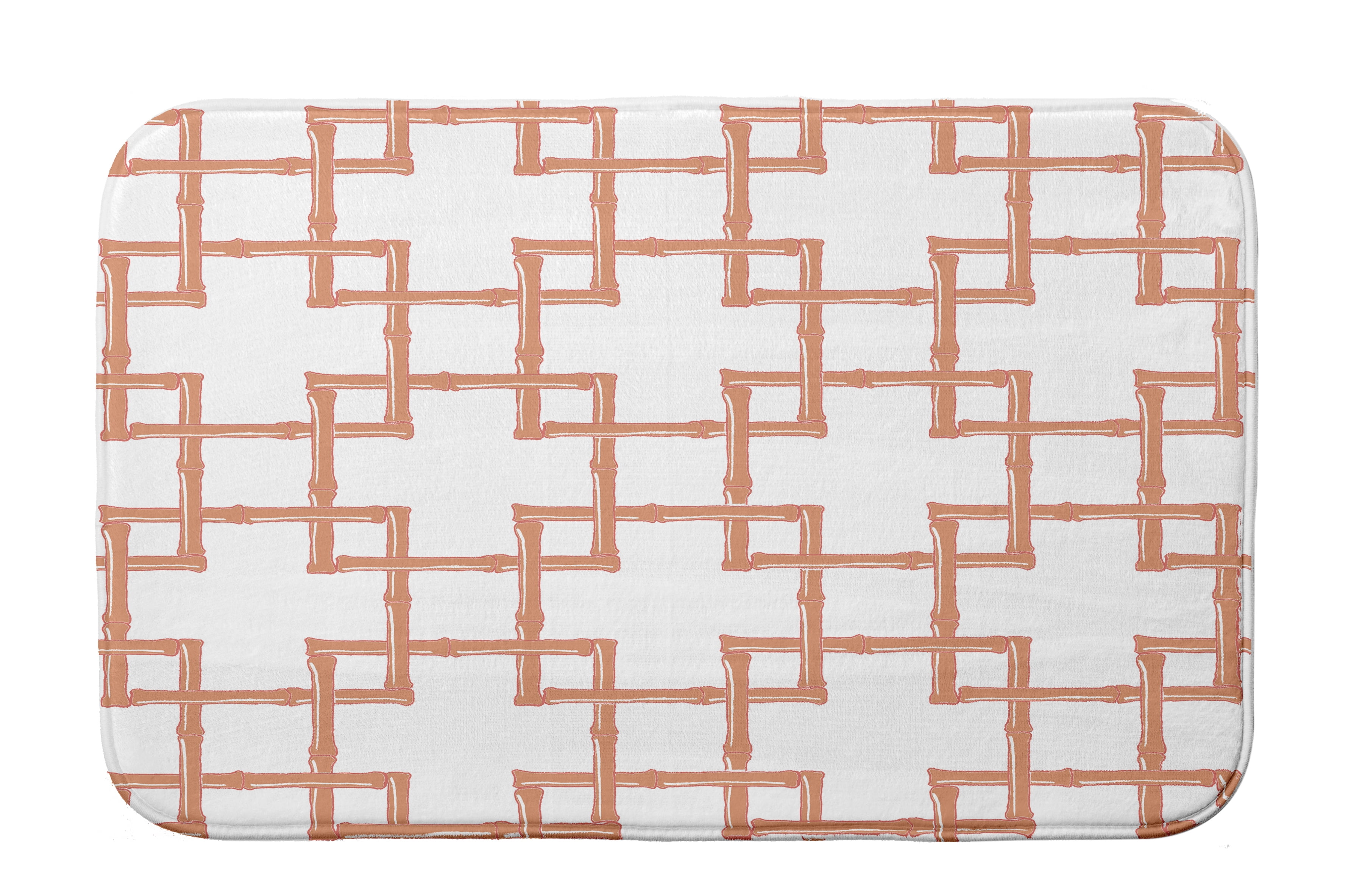 Simply Daisy 34" x 21" Plush Microfiber Orange Bamboo Bath Mat