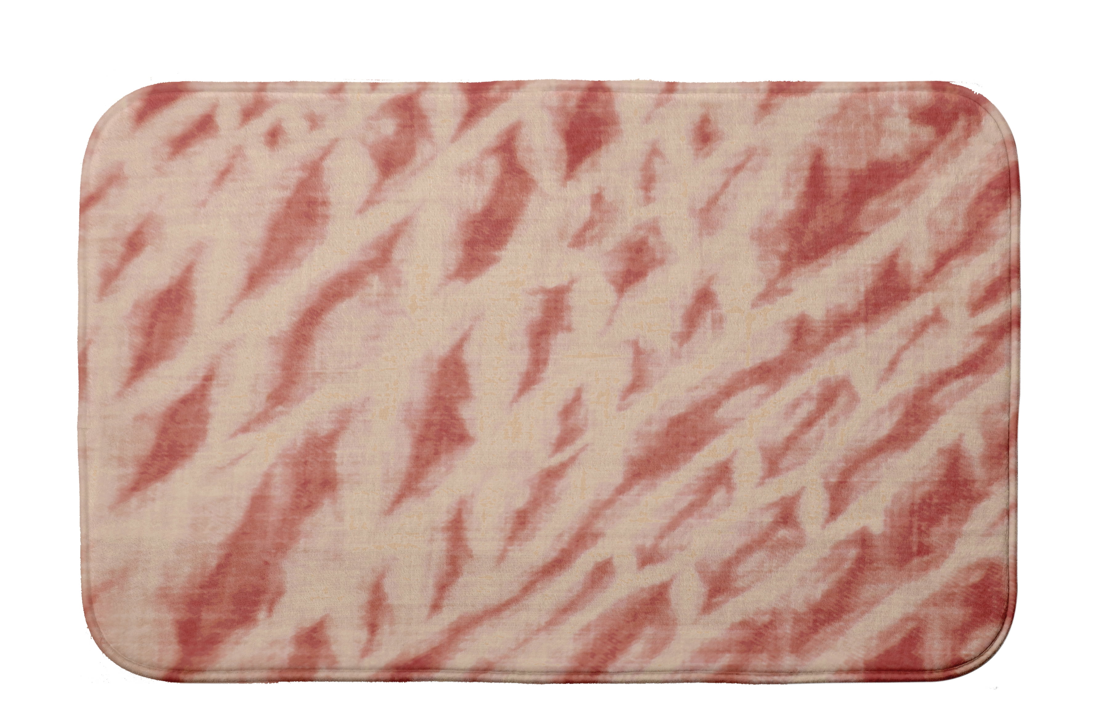 Simply Daisy 34" x 21" Plush Microfiber Orange Shibori Stripe Bath Mat