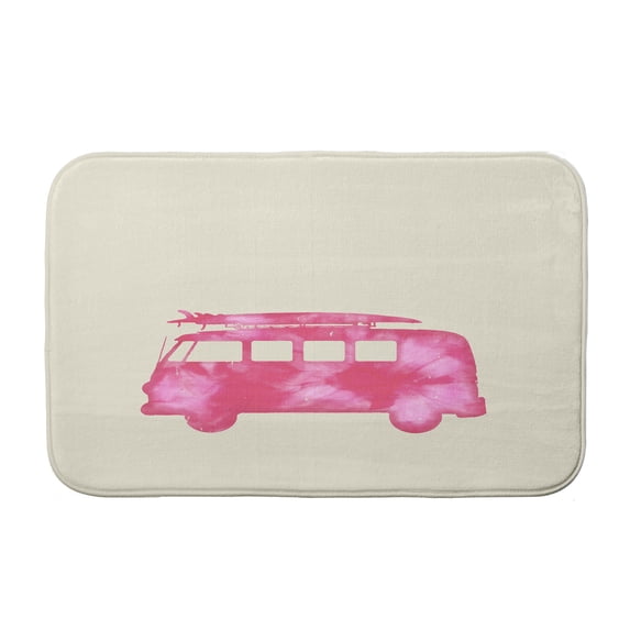 Simply Daisy 34" x 21" Plush Microfiber Pink Beach Drive Bath Mat