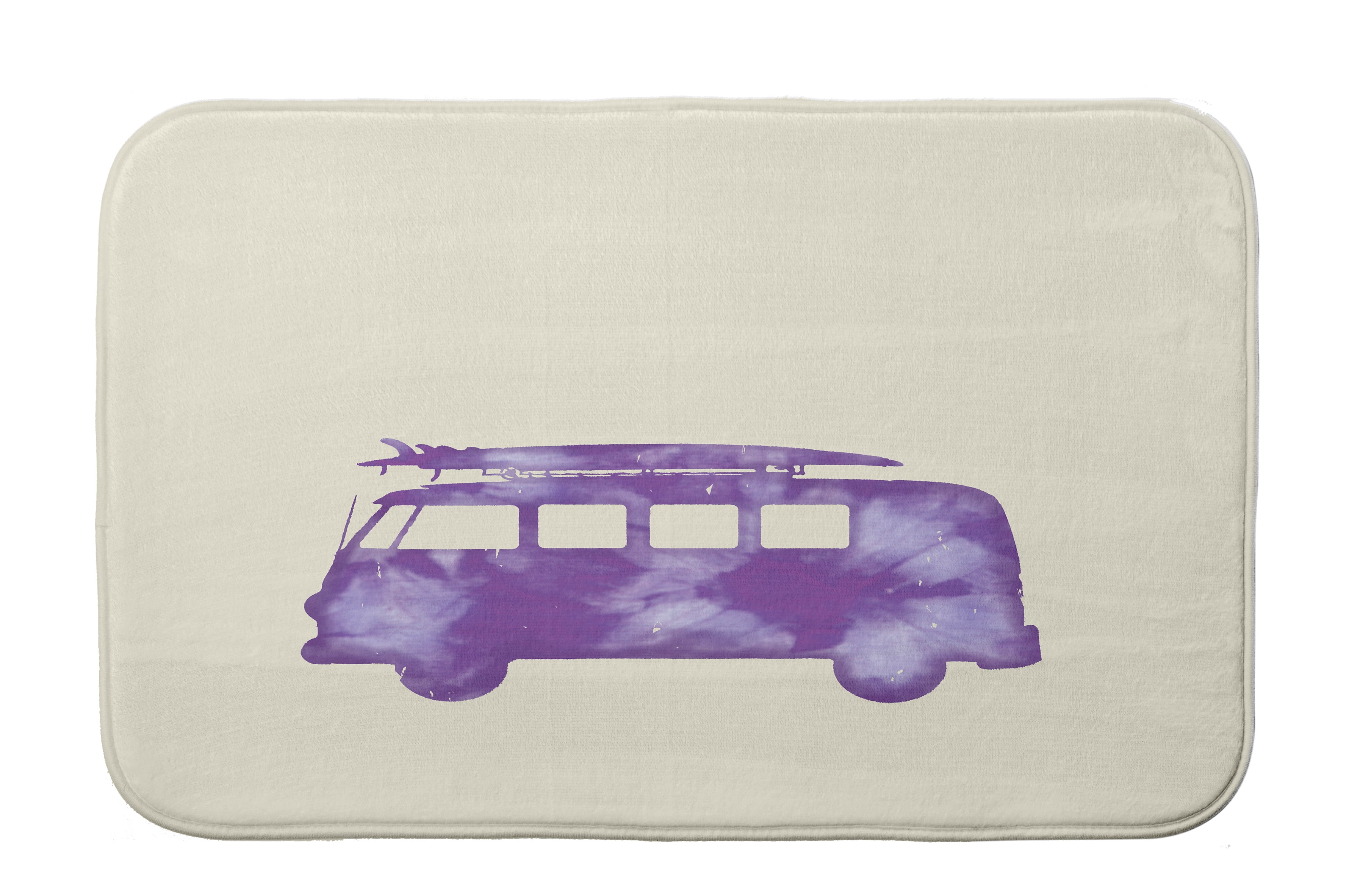 Simply Daisy 34" x 21" Plush Microfiber Purple Beach Drive Bath Mat
