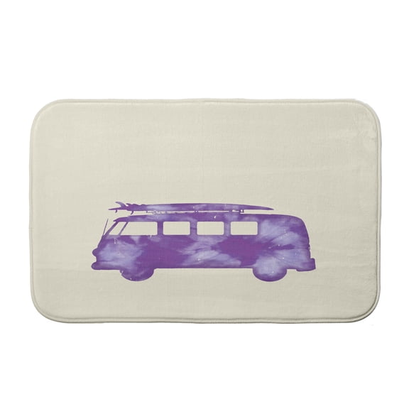 Simply Daisy 34" x 21" Plush Microfiber Purple Beach Drive Bath Mat