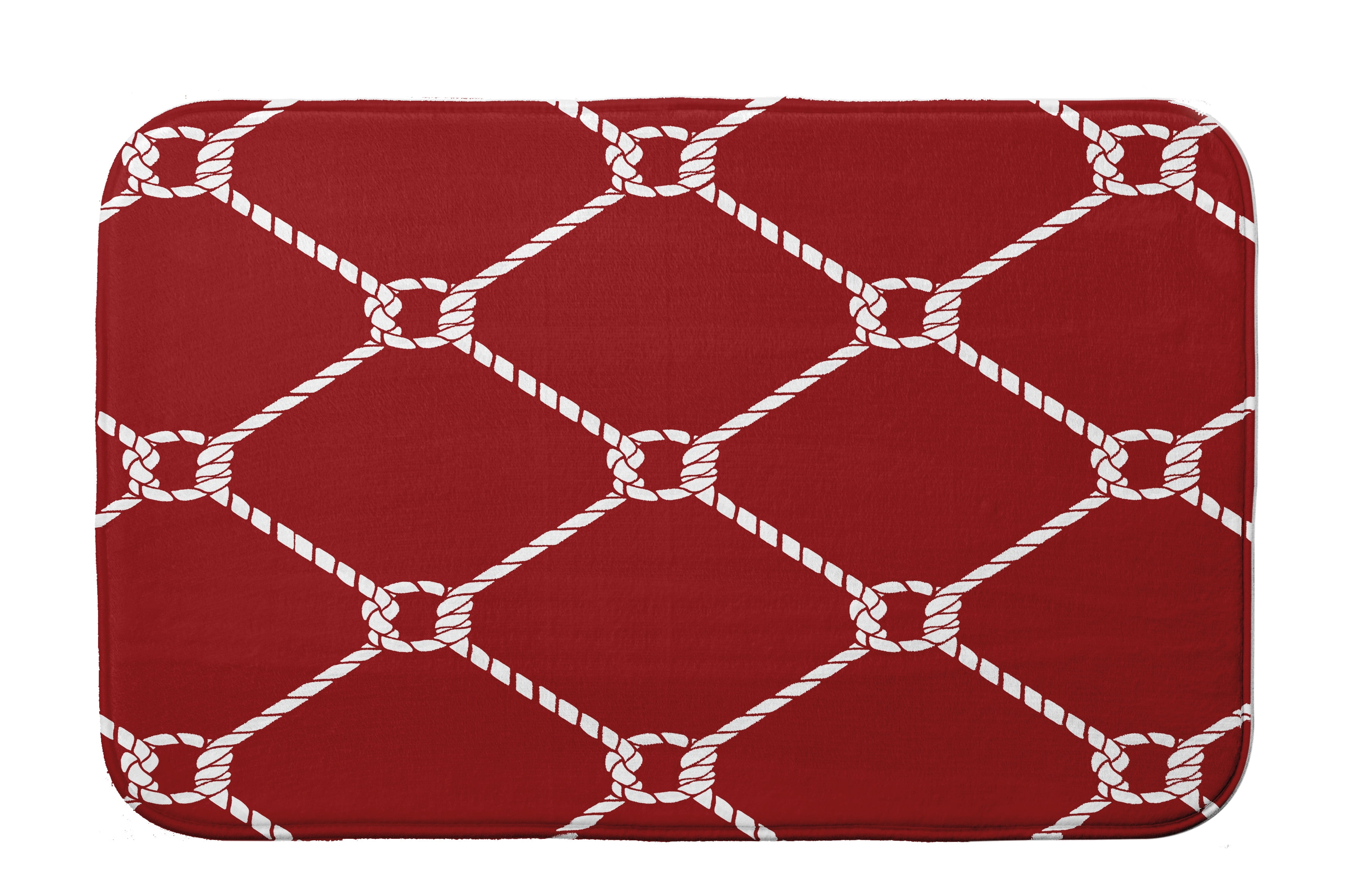 Simply Daisy 34" x 21" Plush Microfiber Red Ahoy! Bath Mat