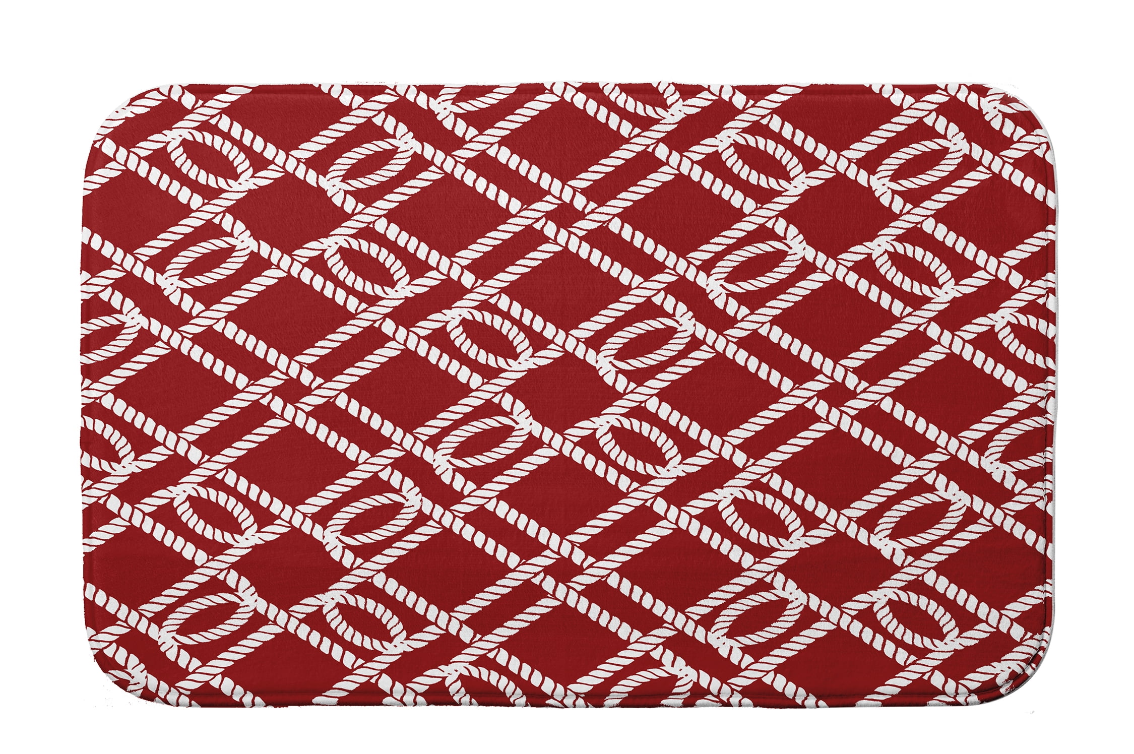 Simply Daisy 34" x 21" Plush Microfiber Red Know the Ropes Bath Mat