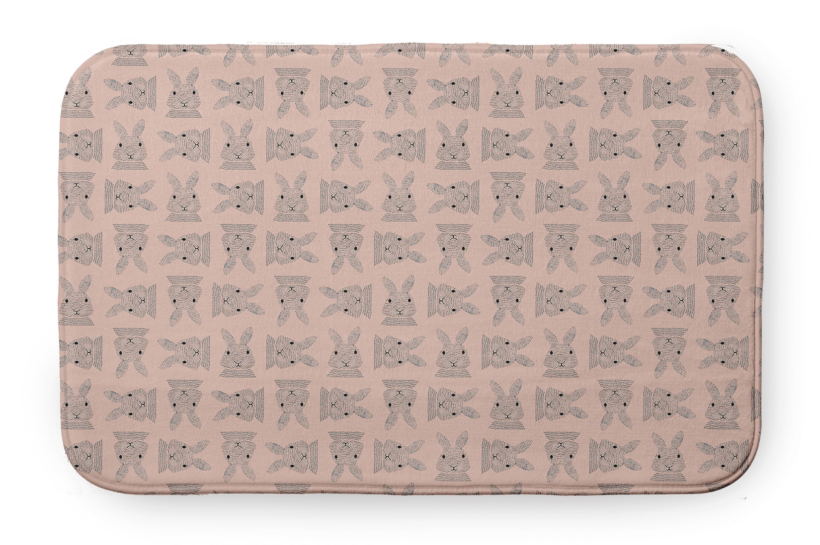 Simply Daisy 34" x 21" Plush Microfiber Sunwashed Red Criss Cross Bunnies Easter Bath Mat