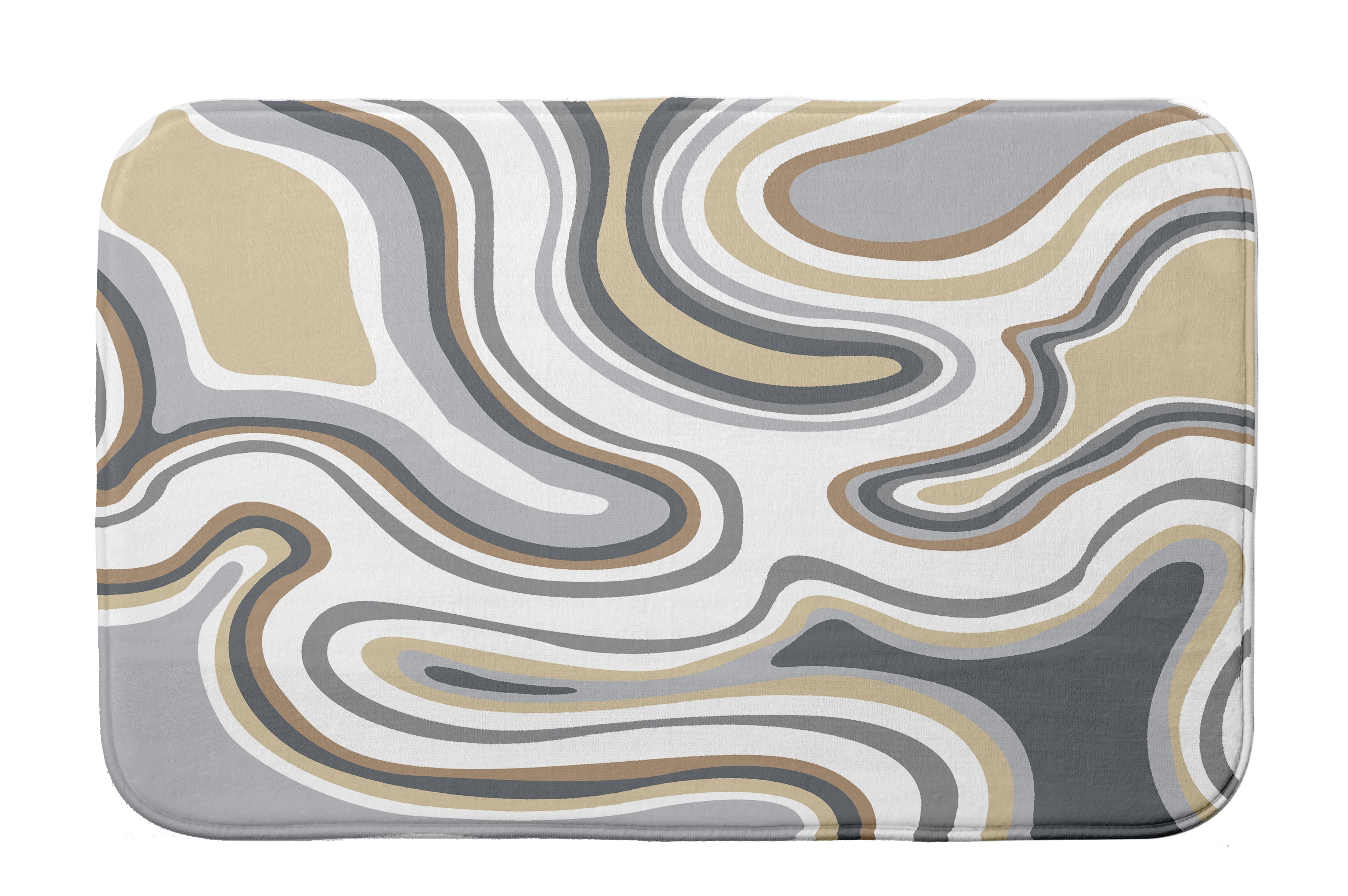 Simply Daisy 34" x 21" Plush Microfiber Taupe Agate Bath Mat