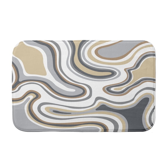 Simply Daisy 34" x 21" Plush Microfiber Taupe Agate Bath Mat