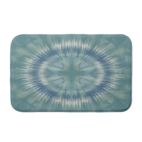 Simply Daisy 34" x 21" Plush Microfiber Teal Shibori Burst Bath Mat