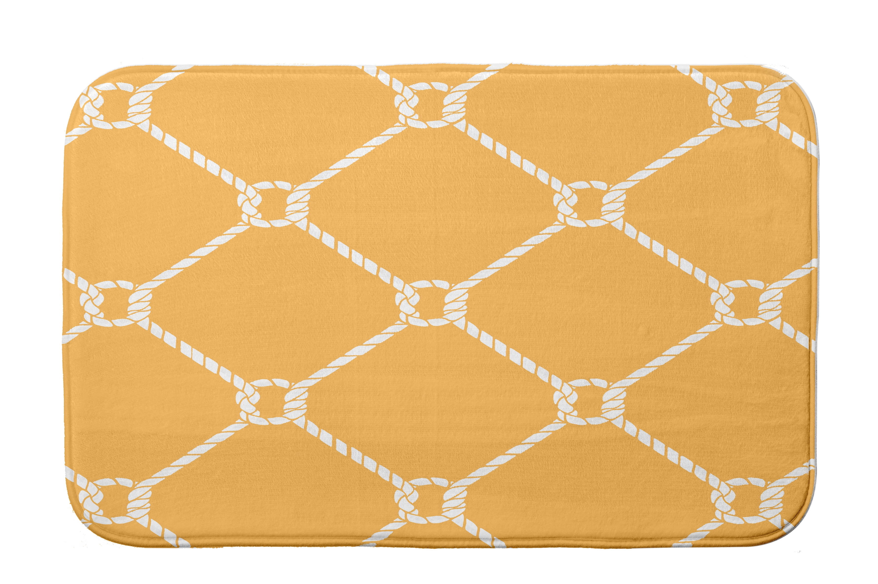 Simply Daisy 34" x 21" Plush Microfiber Yellow Ahoy! Bath Mat