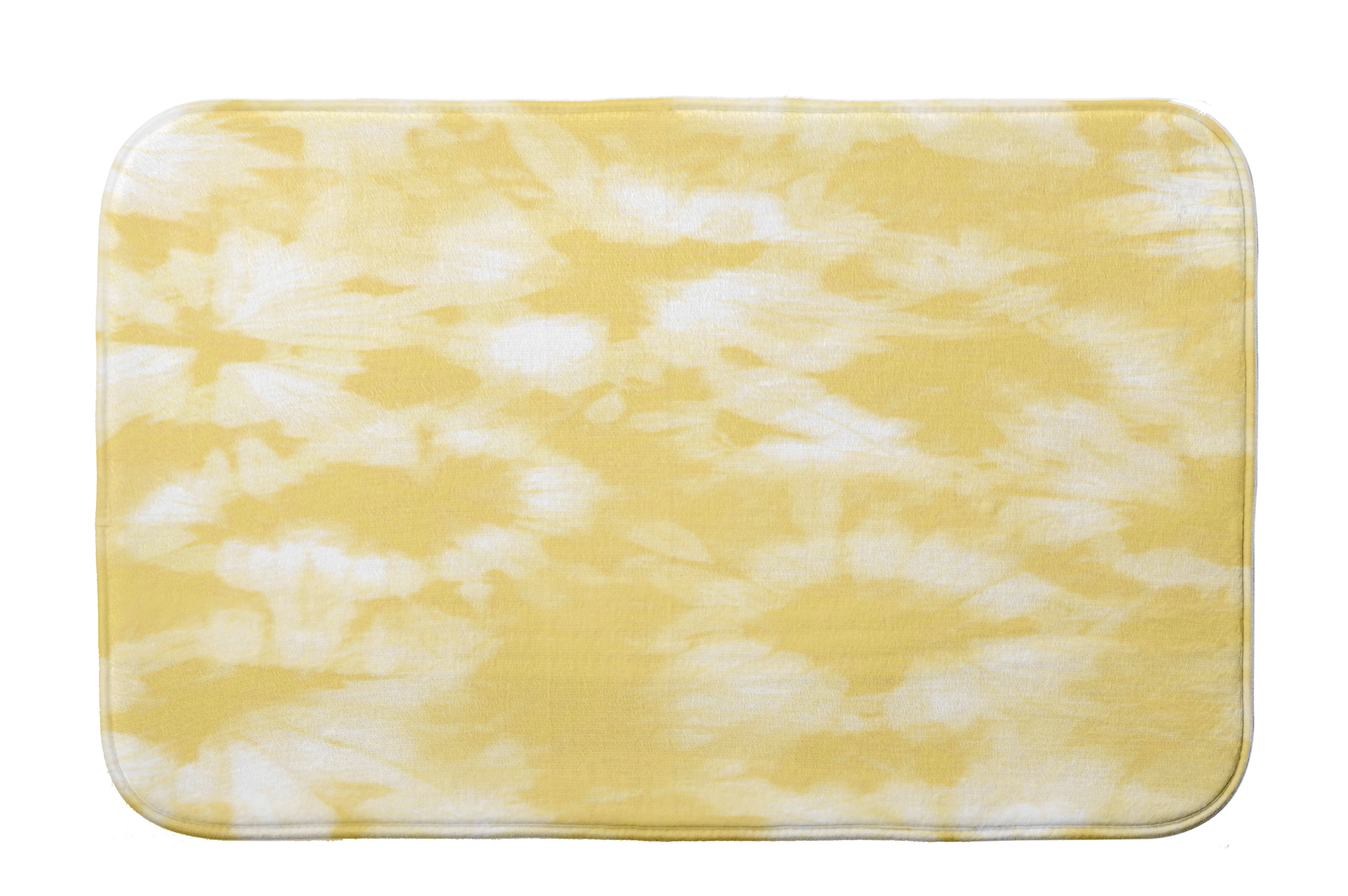 Simply Daisy 34" x 21" Plush Microfiber Yellow Chillax Bath Mat