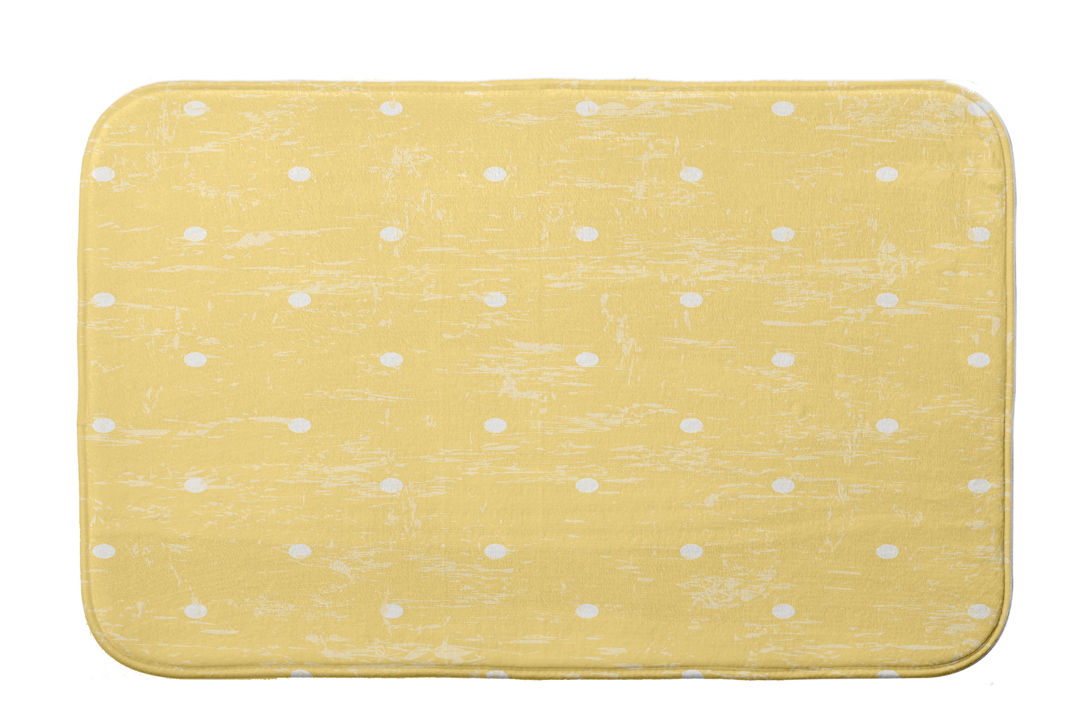 Simply Daisy 34" x 21" Plush Microfiber Yellow Dorothy Dot Bath Mat