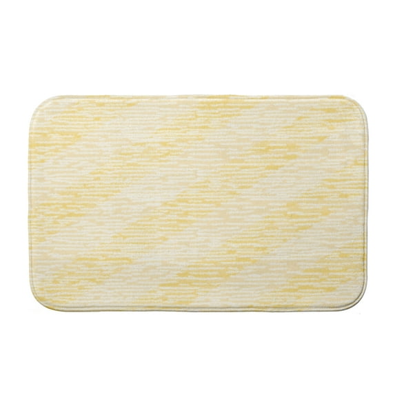 Simply Daisy 34" x 21" Plush Microfiber Yellow Marled Knit Stripe Bath Mat
