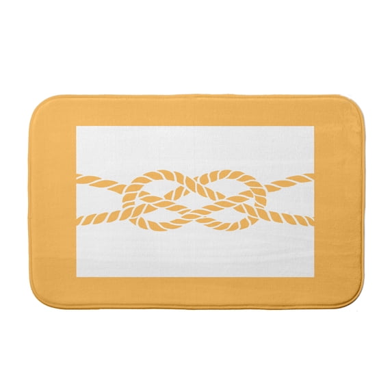Simply Daisy 34" x 21" Plush Microfiber Yellow Nautical Knot Bath Mat