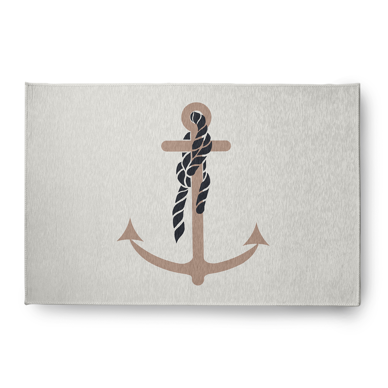 Simply Daisy 4' x 6' Anchor and Rope Nautical Chenille Rug, Mauve
