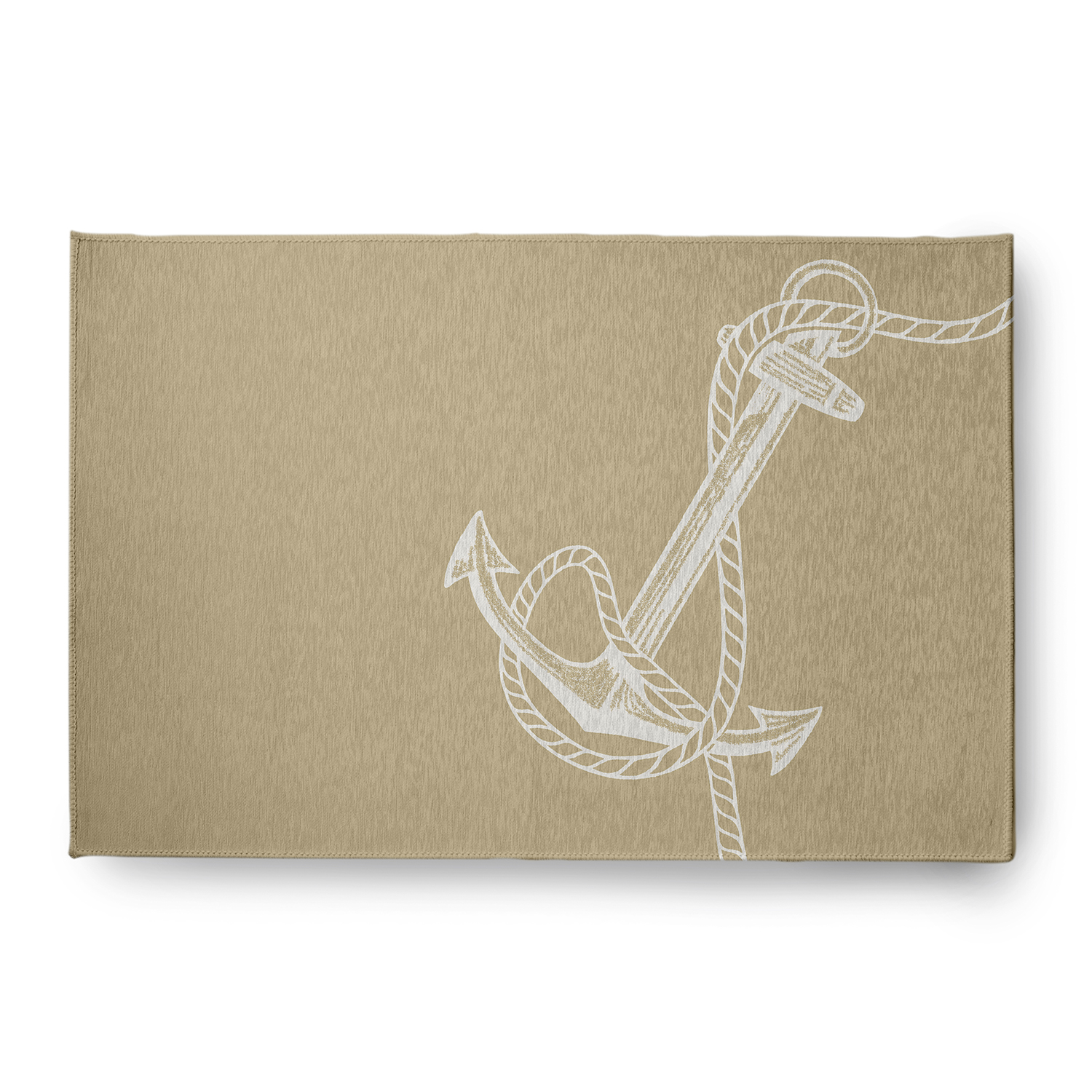 Simply Daisy 4' x 6' Anchored Nautical Chenille Rug, Taupe
