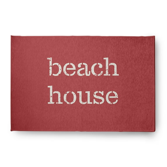 Simply Daisy 4' x 6' Beach House Nautical Chenille Rug, Ligonberry Red