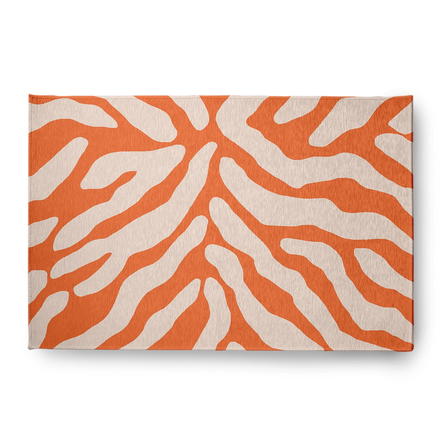 Simply Daisy 4' x 6' Blood Orange Animal Stripe Spring Chenille Indoor/Outdoor Rug