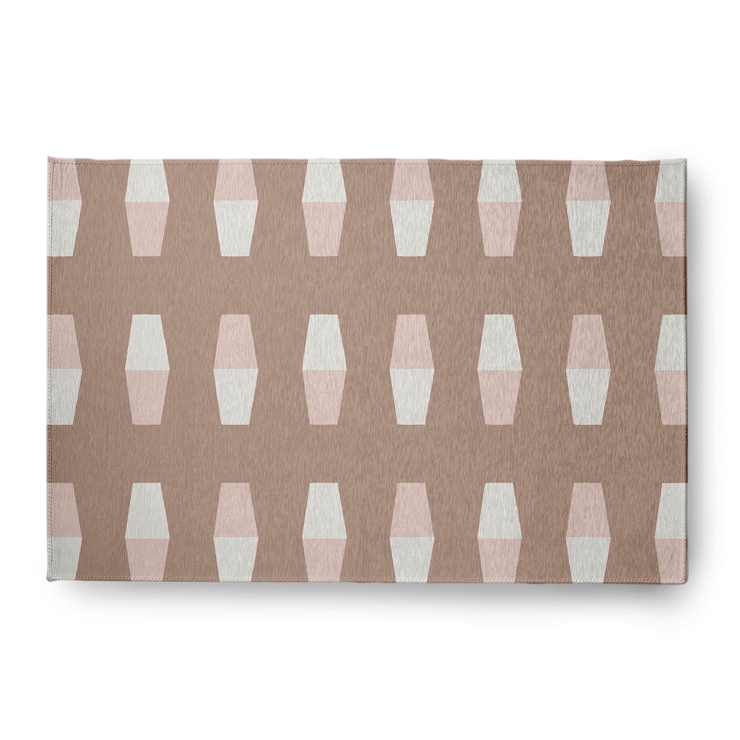 Simply Daisy 4' x 6' Bowling Pins Nautical Chenille Rug, Mauve
