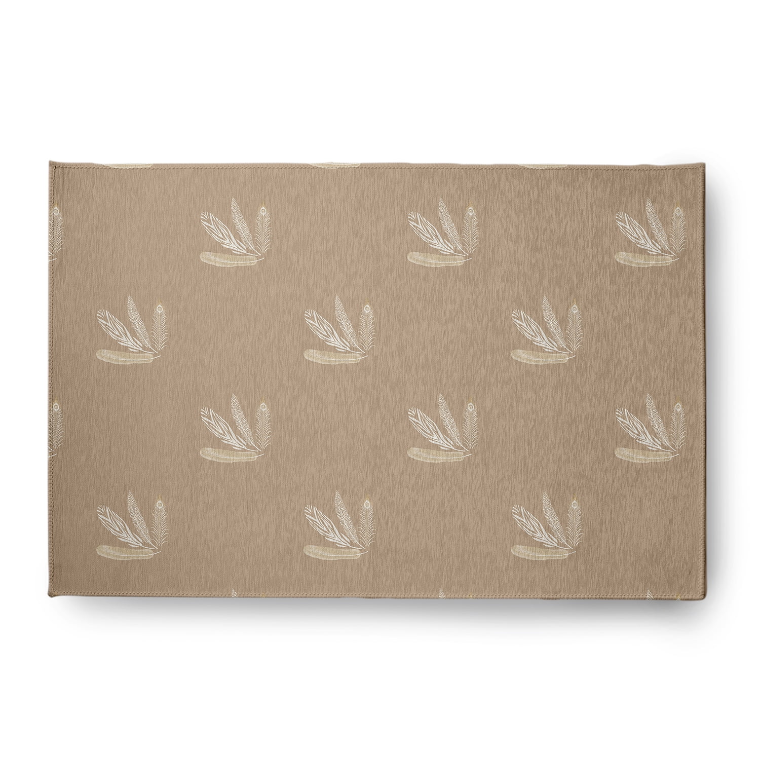Simply Daisy 4' x 6' Brown Feather Pattern Spring Chenille Indoor/Outdoor Rug