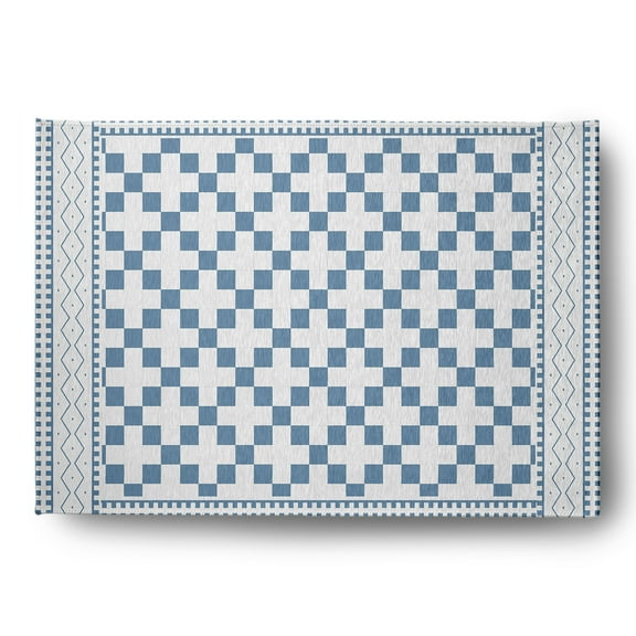 Simply Daisy 4' x 6' Chambray Cross and Squares Rug