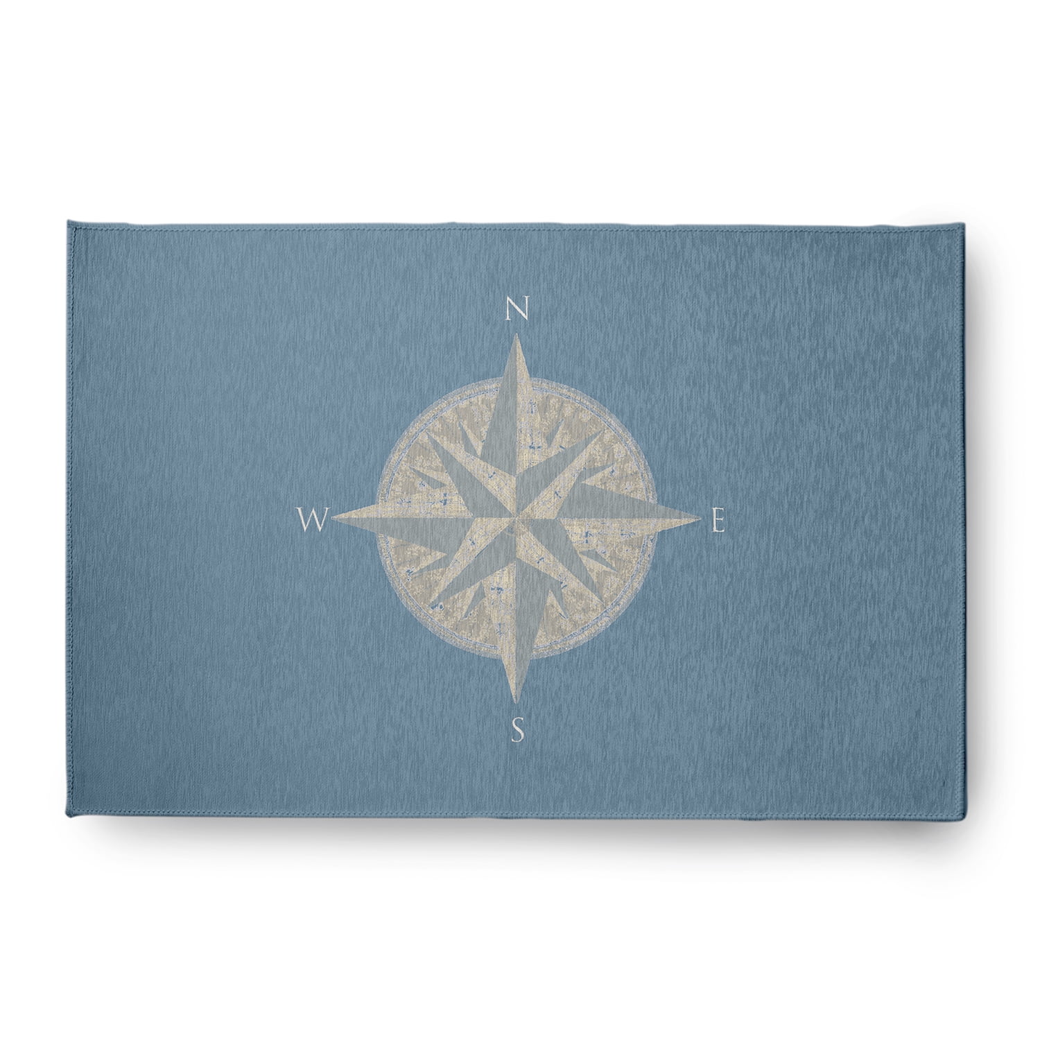 Simply Daisy 4' x 6' Compass Nautical Chenille Rug, Dusty Smoke