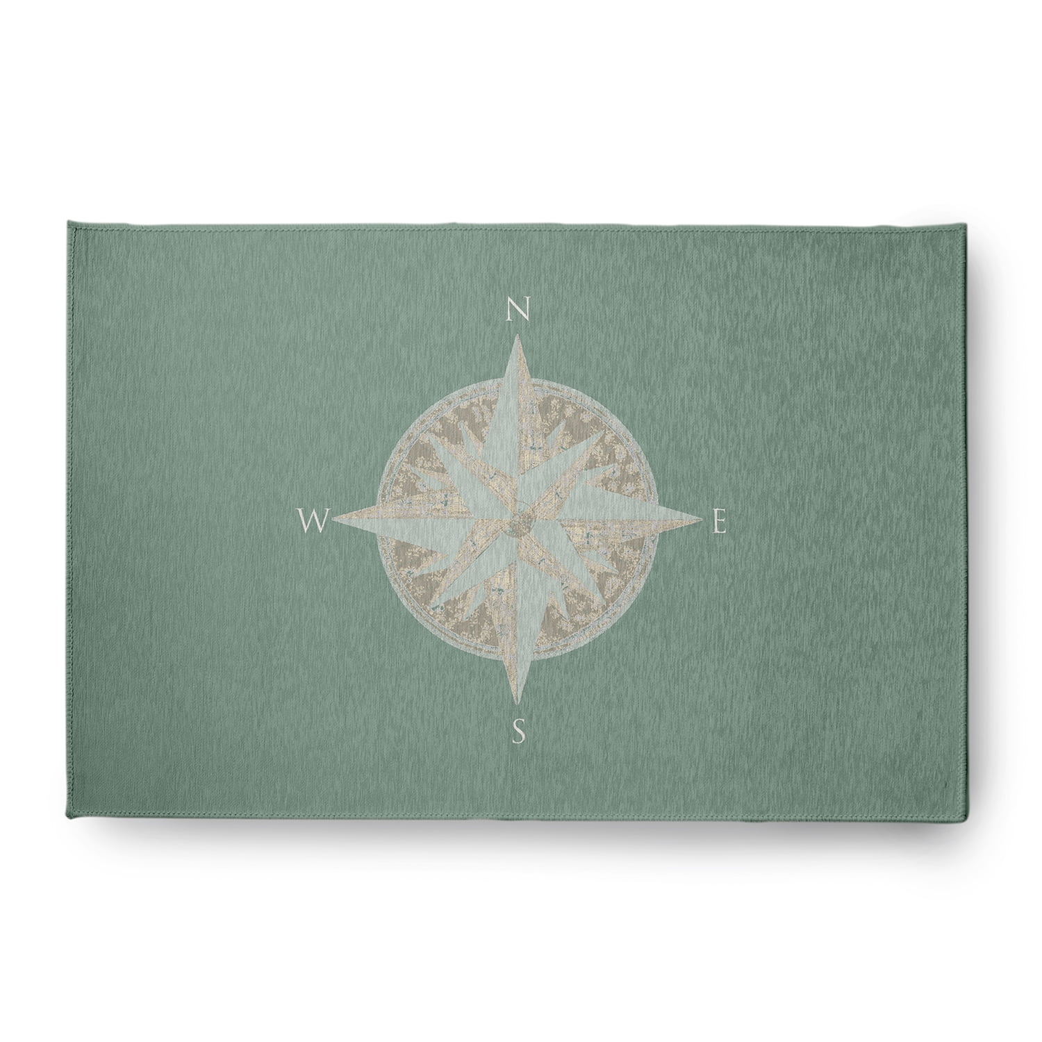 Simply Daisy 4' x 6' Compass Nautical Chenille Rug, Sage