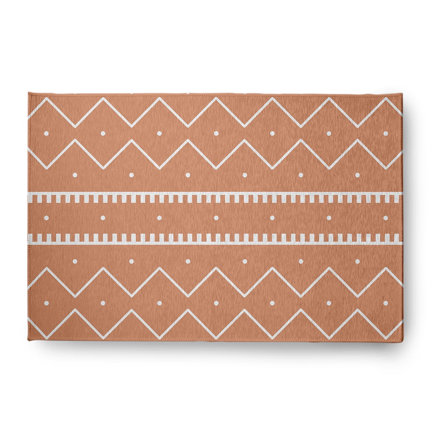 Simply Daisy 4' x 6' Coral Mudcloth Chenille Indoor/Outdoor Rug