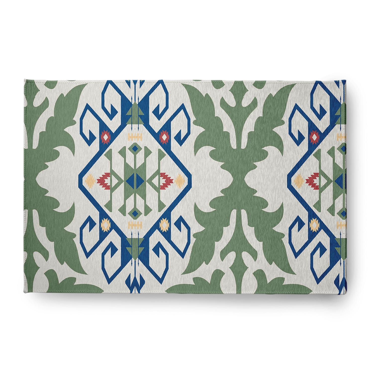 Simply Daisy 4' x 6' Dark Cobalt Blue Bombay Medallion Spring Chenille Indoor/Outdoor Rug