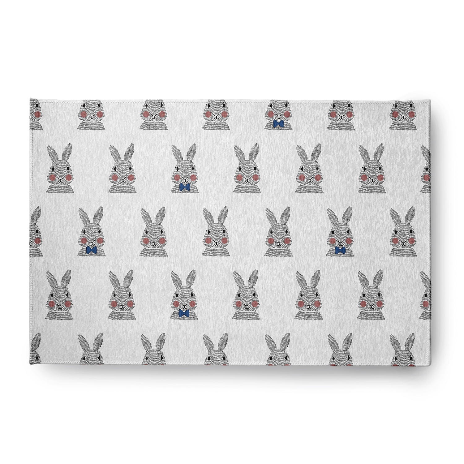 Simply Daisy 4' x 6' Dark Cobalt Blue Bunny Fluffle Easter Chenille Indoor/Outdoor Rug
