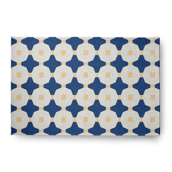 Simply Daisy 4' x 6' Dark Cobalt Blue Button Up Spring Chenille Indoor/Outdoor Rug